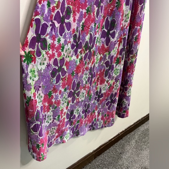 Floral Pink Purple Maxi Dress Made in USA - Picture 3 of 6